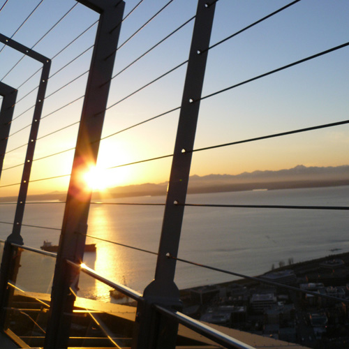 View of Seattle from the observation deck of the Space Needle